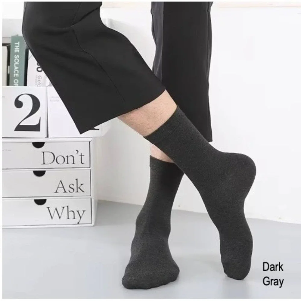 Bamboo Thin Dress Crew Socks XL Durable Moisture Wicking Black 5 PK NEW